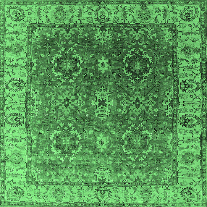 Square Oriental Emerald Green Industrial Rug, urb2482emgrn