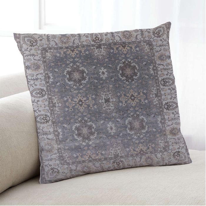 Lifestyle Image of Mid-Century Modern Urban Square Carbon Gray Throw Pillow, 18 inch by 18 inch, pwurb2482