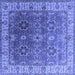 Square Machine Washable Oriental Blue Industrial Rug, wshurb2482blu