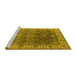 Sideview of Machine Washable Oriental Yellow Industrial Rug, wshurb2482yw