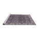 Sideview of Machine Washable Industrial Modern Carbon Gray Rug, wshurb2483