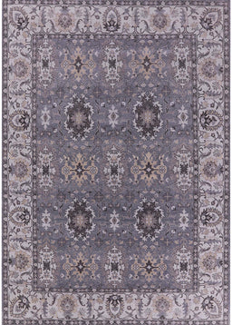 Mid-Century Modern Carbon Gray Oriental Rug, urb2483