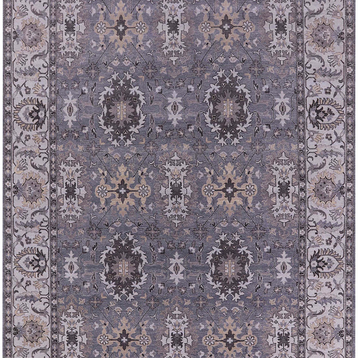 Machine Washable Industrial Modern Carbon Gray Rug, wshurb2483