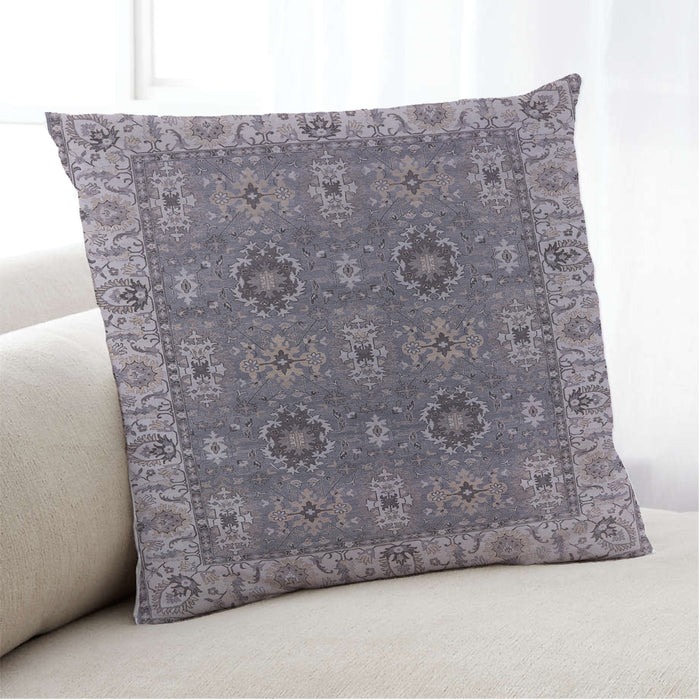 Lifestyle Image of Mid-Century Modern Urban Square Carbon Gray Throw Pillow, 18 inch by 18 inch, pwurb2483