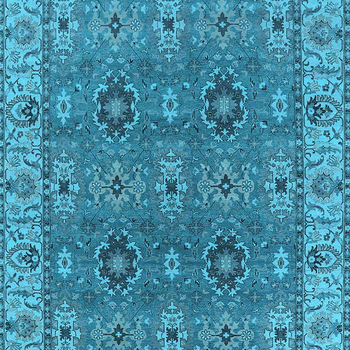 Machine Washable Oriental Light Blue Industrial Rug, wshurb2483lblu