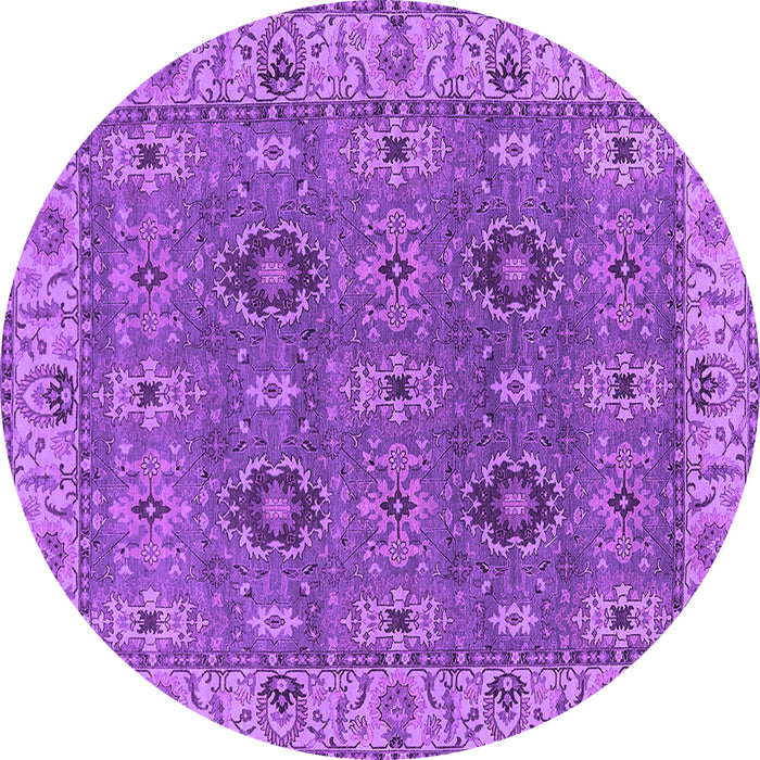 Round Oriental Purple Industrial Rug, urb2483pur