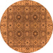 Round Oriental Orange Industrial Rug, urb2483org