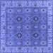 Square Machine Washable Oriental Blue Industrial Rug, wshurb2483blu