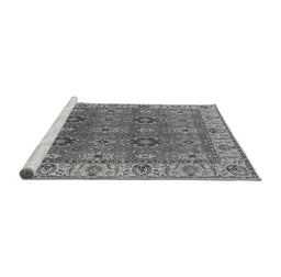 Sideview of Machine Washable Oriental Gray Industrial Rug, wshurb2483gry