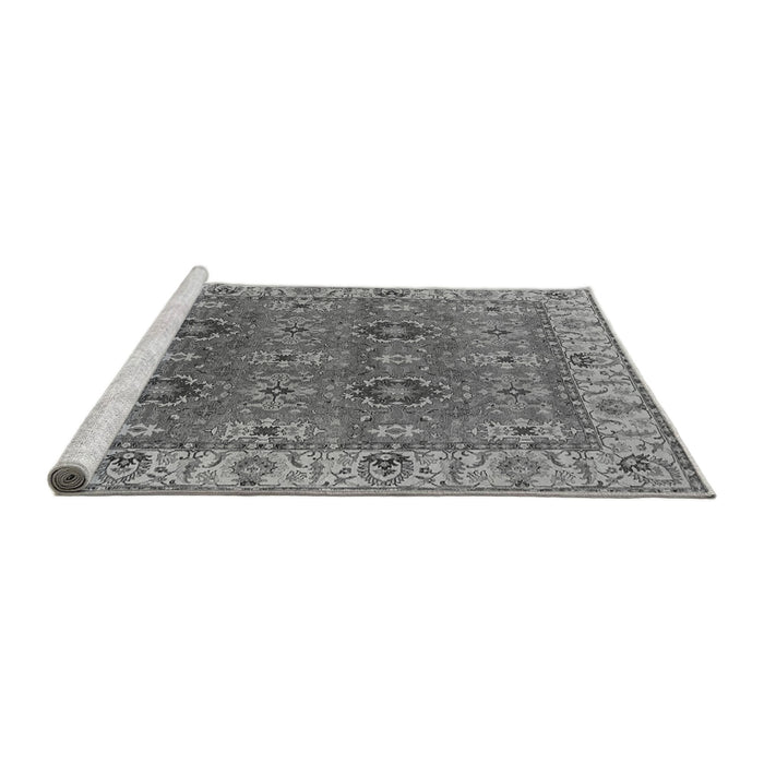 Sideview of Machine Washable Oriental Gray Industrial Rug, wshurb2483gry