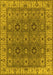 Machine Washable Oriental Yellow Industrial Rug, wshurb2483yw
