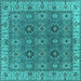 Square Oriental Turquoise Industrial Rug, urb2483turq