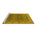 Sideview of Machine Washable Oriental Yellow Industrial Rug, wshurb2483yw