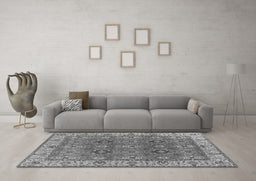 Machine Washable Oriental Gray Industrial Rug in a Living Room,, wshurb2483gry