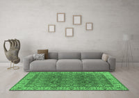 Machine Washable Oriental Emerald Green Industrial Rug, wshurb2483emgrn