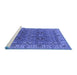 Sideview of Machine Washable Oriental Blue Industrial Rug, wshurb2483blu