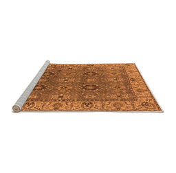 Sideview of Machine Washable Oriental Orange Industrial Area Rugs, wshurb2483org