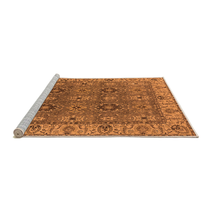 Sideview of Machine Washable Oriental Orange Industrial Area Rugs, wshurb2483org