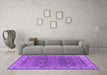 Machine Washable Oriental Purple Industrial Area Rugs in a Living Room, wshurb2483pur