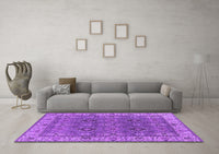 Machine Washable Oriental Purple Industrial Rug, wshurb2483pur