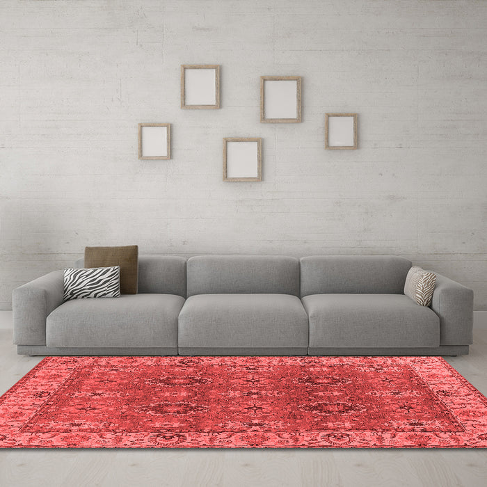 Industrial Red Washable Rugs