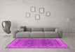 Machine Washable Oriental Pink Industrial Rug in a Living Room, wshurb2483pnk