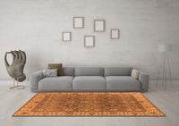 Machine Washable Oriental Orange Industrial Rug, wshurb2483org