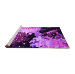Sideview of Machine Washable Oriental Pink Industrial Rug, wshurb2484pnk