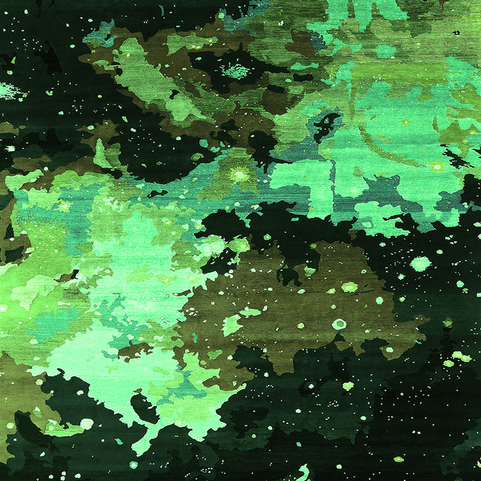 Square Oriental Green Industrial Rug, urb2484grn