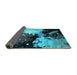 Sideview of Oriental Turquoise Industrial Rug, urb2484turq