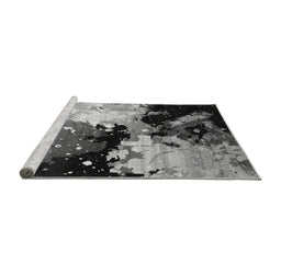 Sideview of Machine Washable Oriental Gray Industrial Rug, wshurb2484gry
