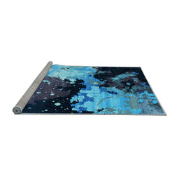 Sideview of Machine Washable Oriental Light Blue Industrial Rug, wshurb2484lblu