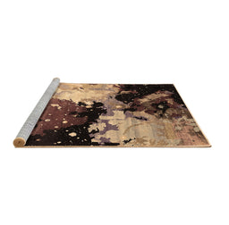 Sideview of Machine Washable Oriental Brown Industrial Rug, wshurb2484brn
