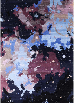 Mid-Century Modern Deep Purple Oriental Rug, urb2484