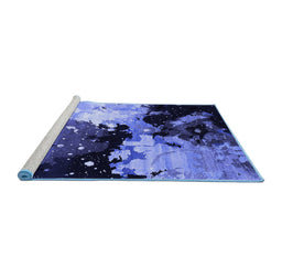 Sideview of Machine Washable Oriental Blue Industrial Rug, wshurb2484blu