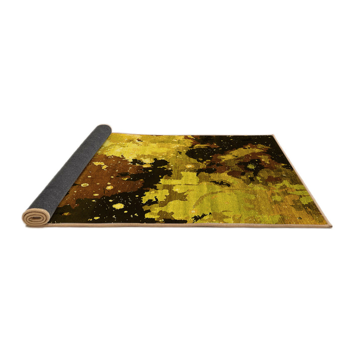 Sideview of Oriental Yellow Industrial Rug, urb2484yw