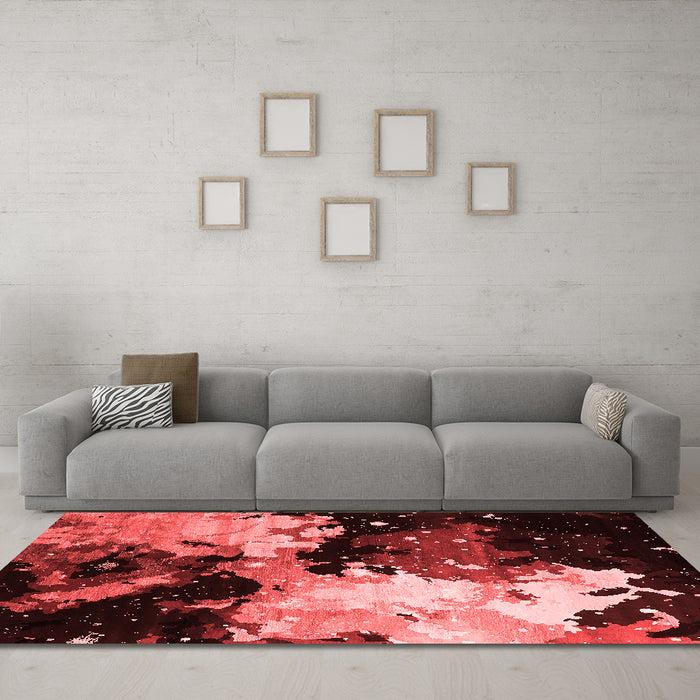 Industrial Red Washable Rugs