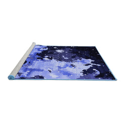 Sideview of Machine Washable Oriental Blue Industrial Rug, wshurb2485blu