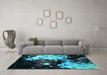 Machine Washable Oriental Turquoise Industrial Area Rugs in a Living Room,, wshurb2485turq