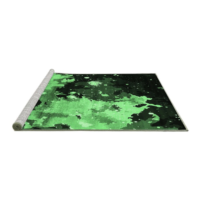 Sideview of Machine Washable Oriental Emerald Green Industrial Area Rugs, wshurb2485emgrn