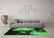 Machine Washable Oriental Green Industrial Area Rugs in a Living Room,, wshurb2485grn