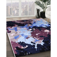 Mid-Century Modern Deep Purple Oriental Rug, urb2485