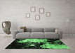 Machine Washable Oriental Emerald Green Industrial Area Rugs in a Living Room,, wshurb2485emgrn