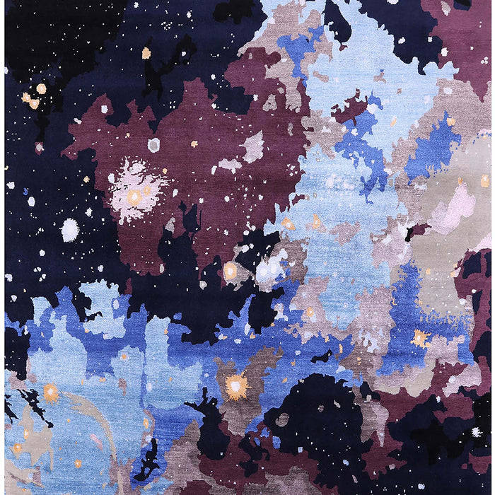 Machine Washable Industrial Modern Deep Purple Rug, wshurb2485