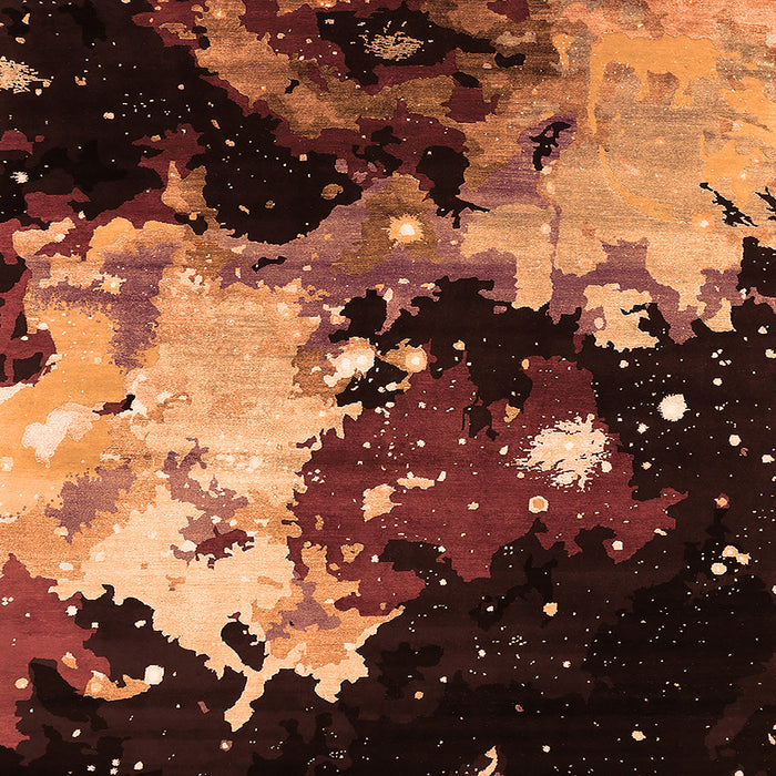 Square Oriental Orange Industrial Rug, urb2485org