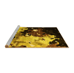 Sideview of Machine Washable Oriental Yellow Industrial Rug, wshurb2485yw