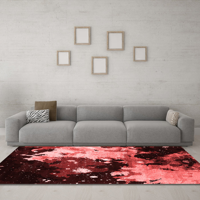 Industrial Red Washable Rugs