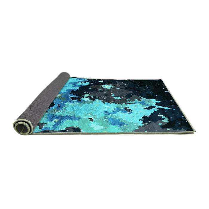 Sideview of Oriental Turquoise Industrial Rug, urb2485turq