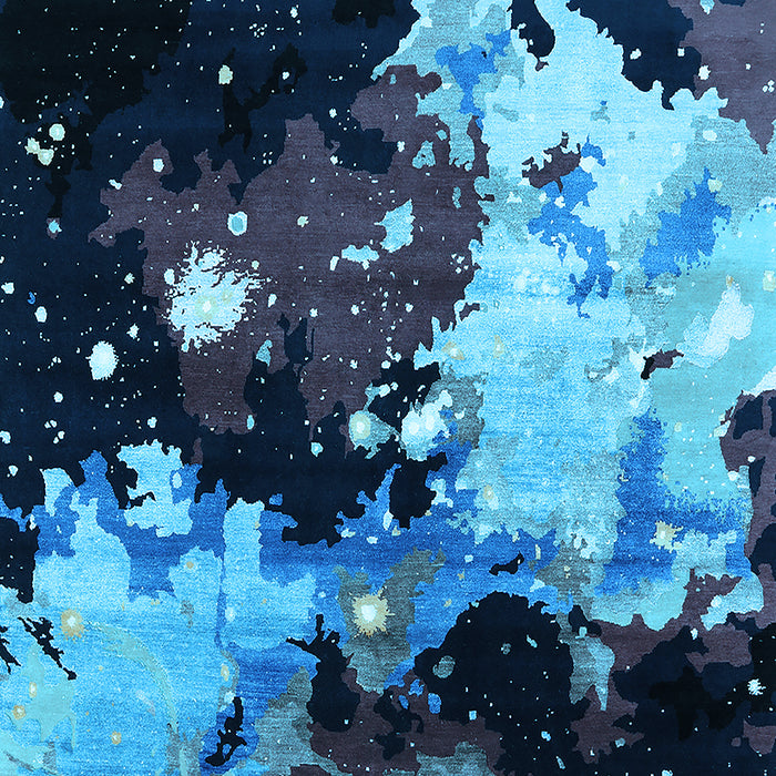 Machine Washable Oriental Light Blue Industrial Rug, wshurb2485lblu