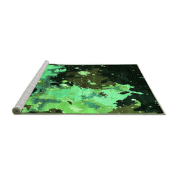 Sideview of Machine Washable Oriental Green Industrial Area Rugs, wshurb2485grn